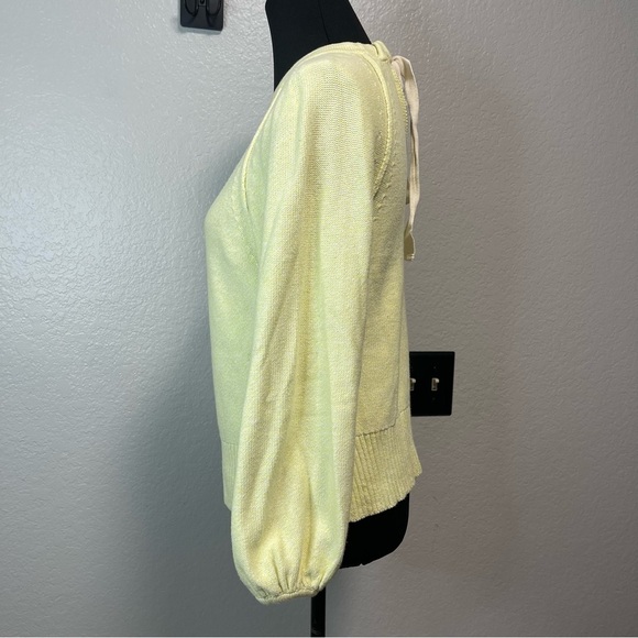 Anthropologie Emily Green Cotton Sweater Tie at Neck Back Size XS - Picture 6 of 9